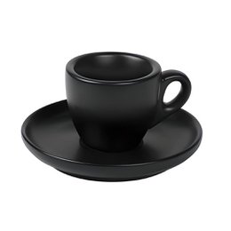 Taza Espresso 55 ml y platillo negro 6/caja