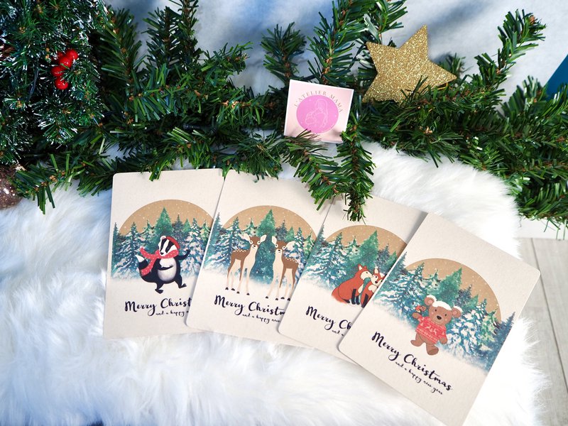 Christmas card 'Foxes Vera & Vigo'