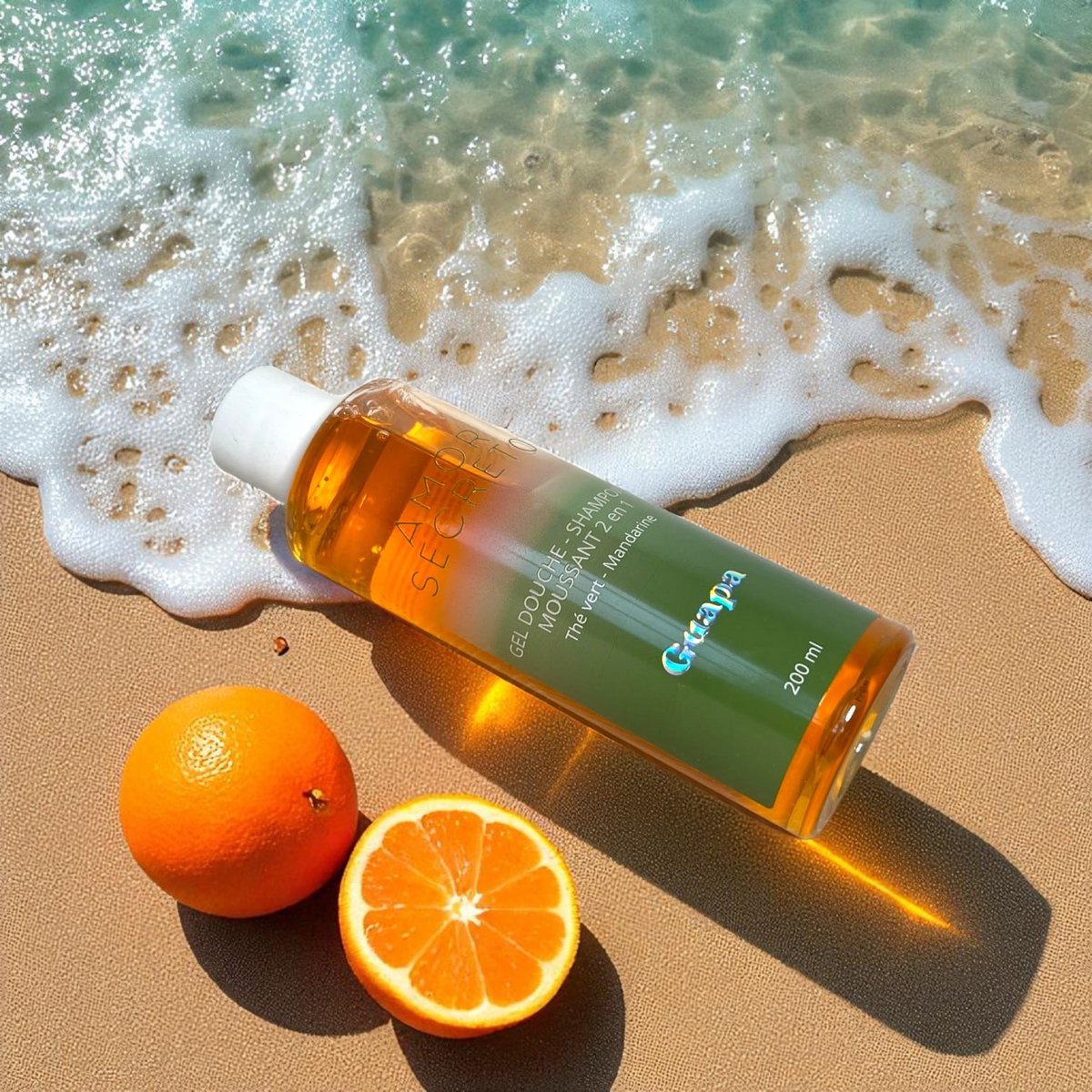 Shower gel - 2 i 1 skummende shampoo - GUAPA - Mandarin grøn te