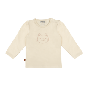 T-shirt puff Cat baby | Gepeareerd ivoor