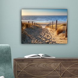 Canvas Maleri - Wall Decoration - Beach - Sea - The Holland - Dunes - Sun
