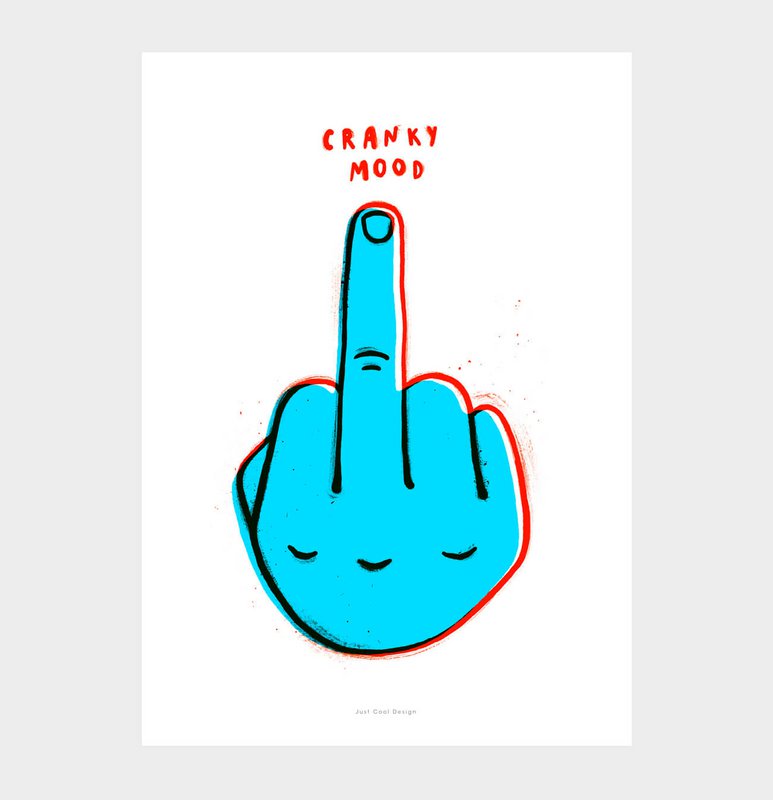 Humeur grincheuse | Affiche d'impression d'art d'illustration