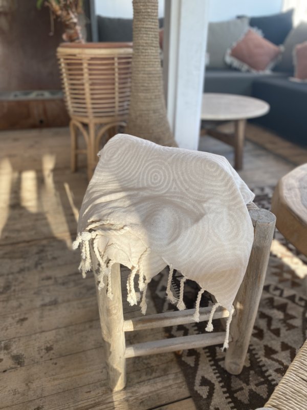 Hammam Håndklæde Fouta Circles - Sand - 100x200cm