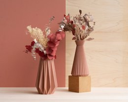 ORIGAMI VASE Terracotta Wood