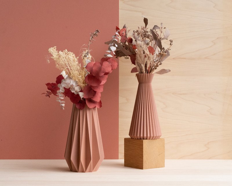 WAZON ORIGAMI Terakota Drewno