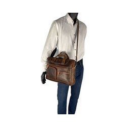 Laptop Bag Messenger Bag 15 6 tommer Buffalo Leather Leather Cognac