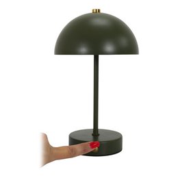 Lampada da Tavolo LED Nero Ricaricabile – Wireless – Verde – Funzionamento Touch – 3 Modalità Luce – H25,5 cm