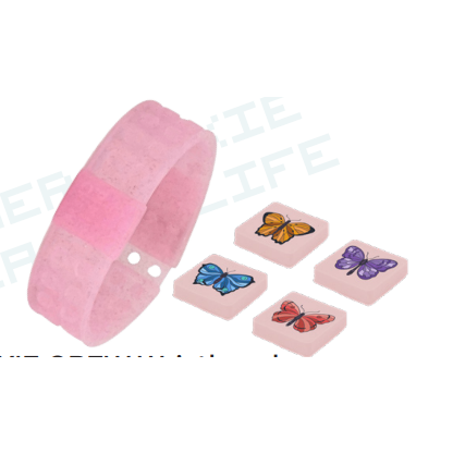 PIXIE CREW Kreativt pixelarmbånd — japansk forår / pink med sommerfugle