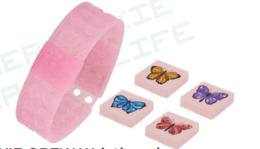 PIXIE CREW Kreativt pixelarmbånd — japansk forår / pink med sommerfugle