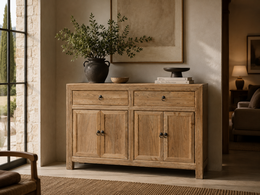 Wooden sideboard 2 drawers 4 doors 150 x 40 x 90 h cm