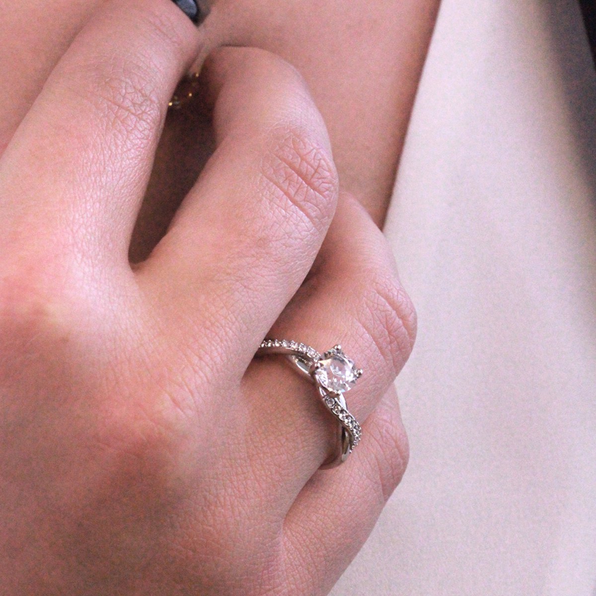 Bague Eleanor - ArgentÃ© et Cristal