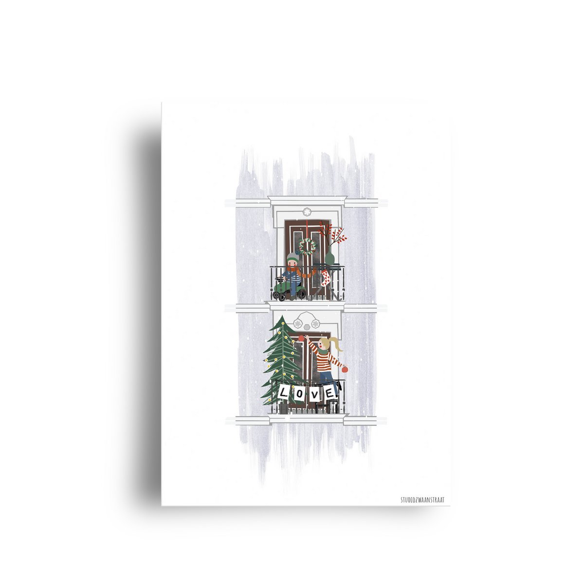 postal - serie 'Navidad'- 'Navidad balcón'