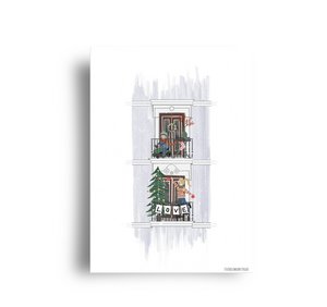 Postkarte - Serie 'Weihnachten' - 'Weihnachtsbalkon'