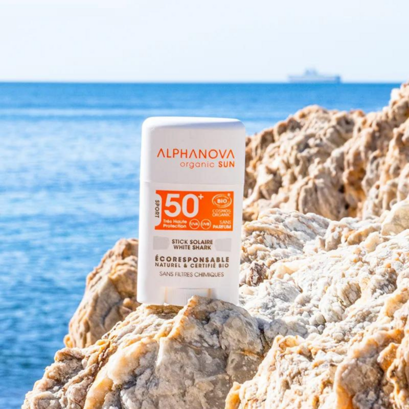 ALPHANOVA SUN BIO SPF 50+ Visage STICK SOLAIRE - blanc 12gr