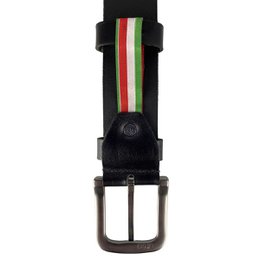 Herren- oder Damengürtel Schwarzes italienisches Leder - 4 cm breiter lässiger Damen- oder Herrengürtel aus Leder