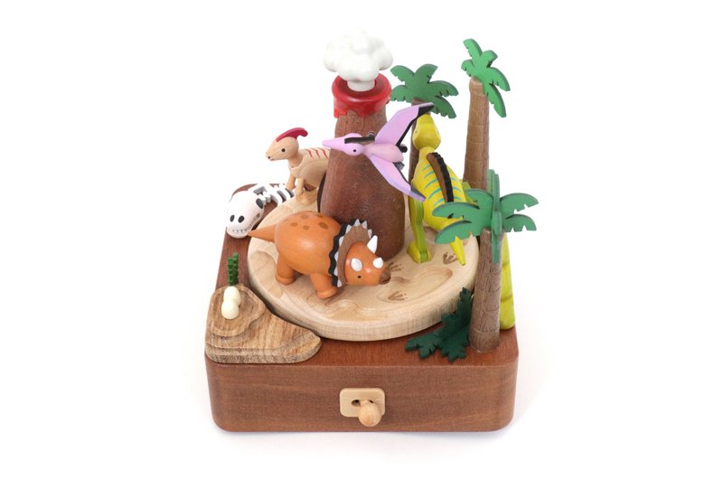 Caja de música volcán y dinosaurios n°48
