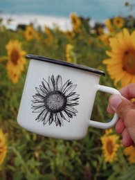 Taza esmaltada girasol