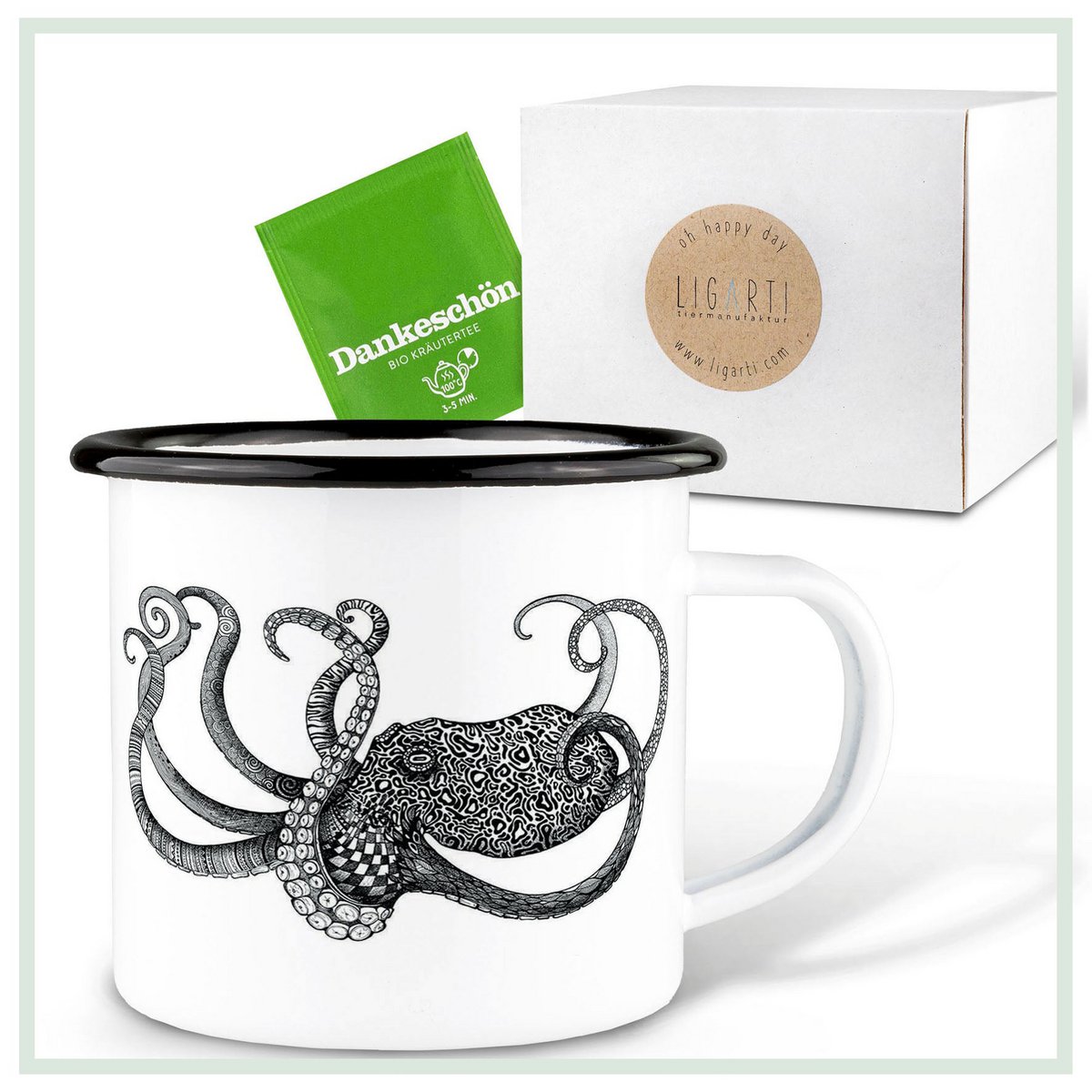 Enamel cup – octopus