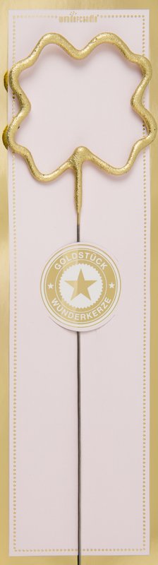 Kleeblatt gold Goldstück rosa Wondercandle® classic