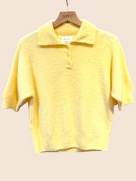 Pull col polo manches courtes en alpaga