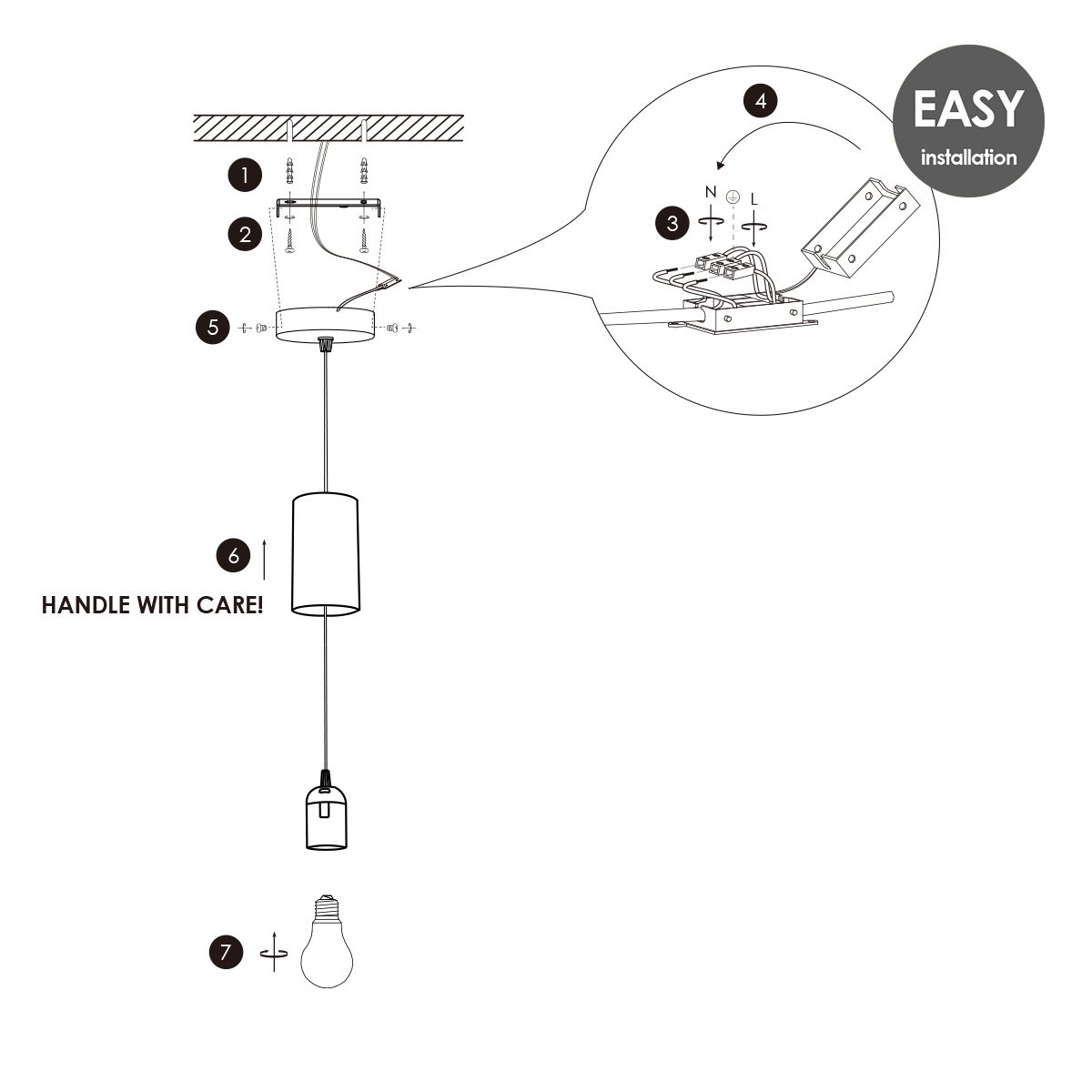 Home Sweet Home hanging lamp bronze Saga - G180 - dimmable E27 amber