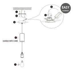 Home Sweet Home hanging lamp bronze Saga - G180 - dimmable E27 amber