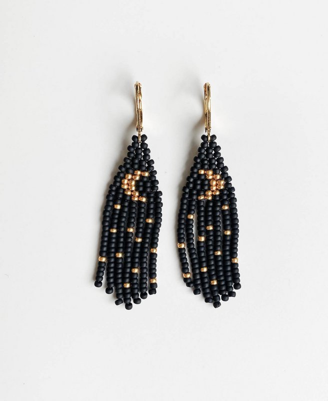 Orecchini • Tiny Moon, nero, oro