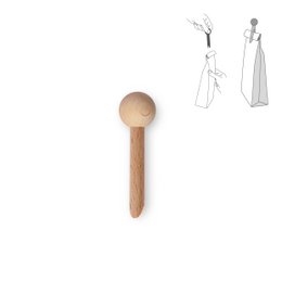 Espositore completo di 180 fermasacco in legno - naturale + espositore in omaggio