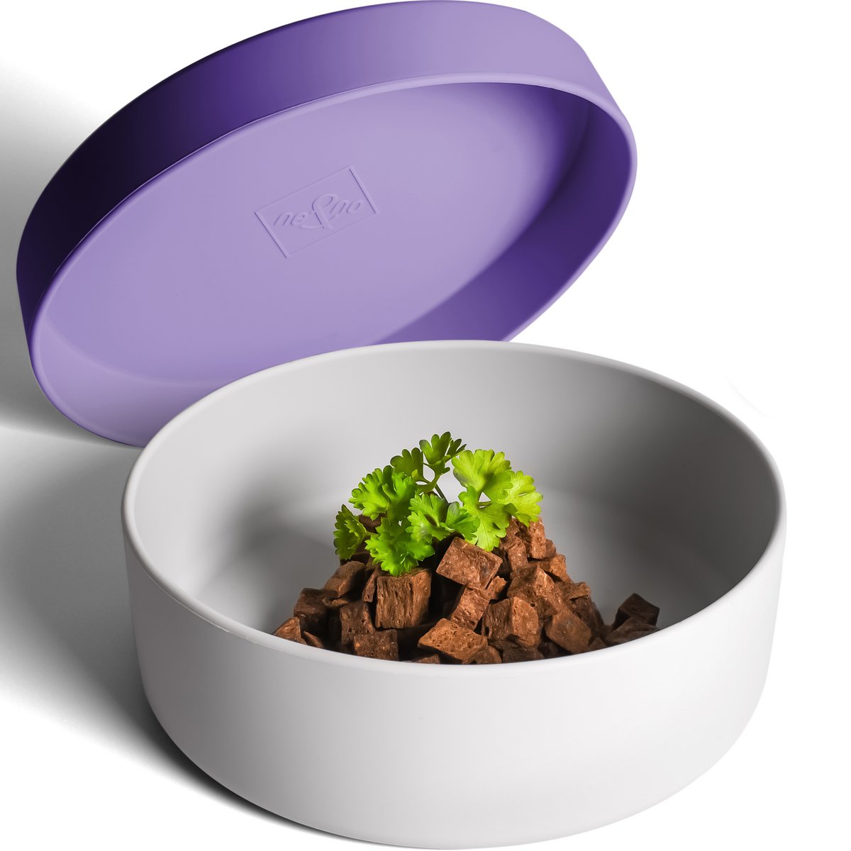 ne&no®  Silkon Futternapf mit Deckel - 3 in 1 für Hunde und Katzen