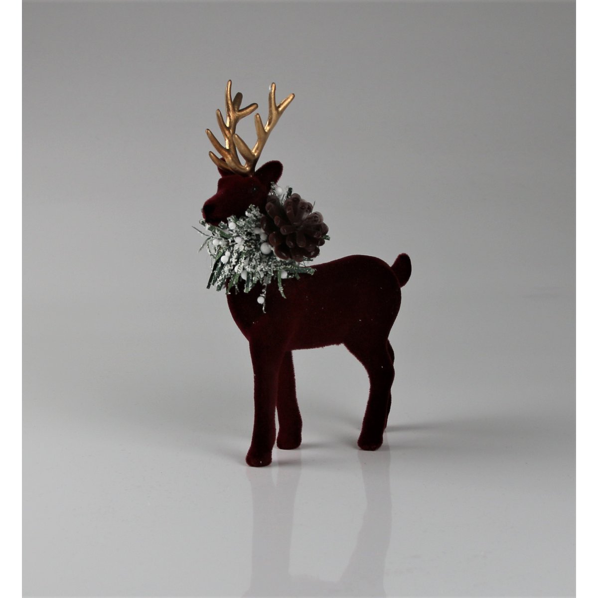 Hirsch burdeos m.Schal Flock 19cm VE:12
