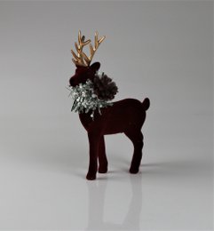 Hirsch burdeos m.Schal Flock 19cm VE:12
