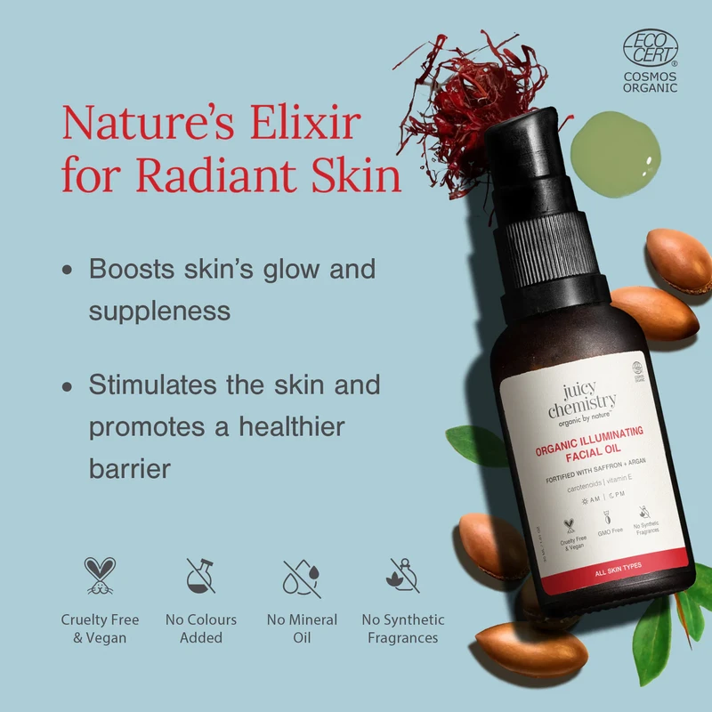 Bio-Safran und Argan – aufhellendes und feuchtigkeitsspendendes Gesichtsöl für den Tag – 10 ml