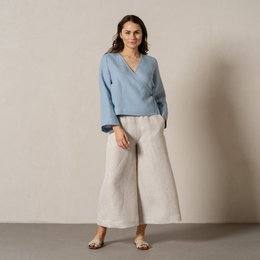 Top cruzado de lino Thea