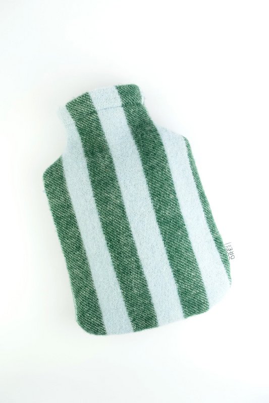 Hot water bottle cover STRIPES sky / forest