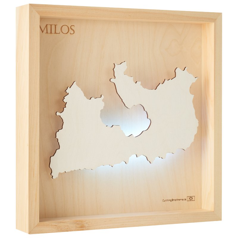 MILOS - MAPA DE LUZ DE ISLA DE MADERA 3D (LED)