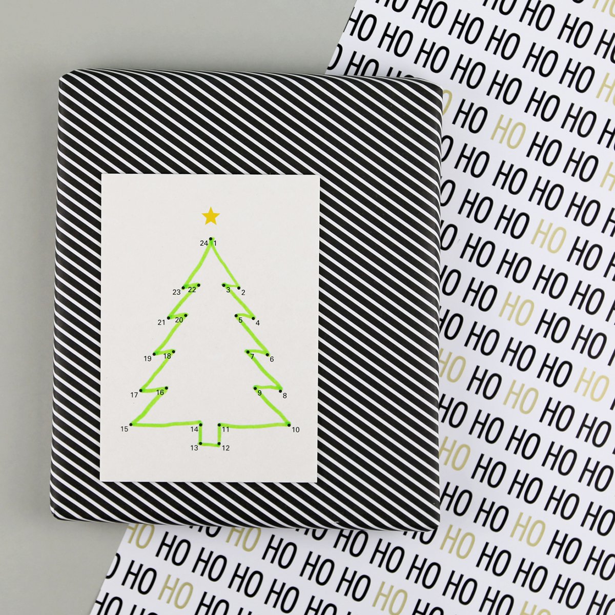 Postkarte Holzschliff Weihnachtskarte Ted Punkte