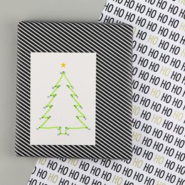 Postkarte Holzschliff Weihnachtskarte Ted Punkte