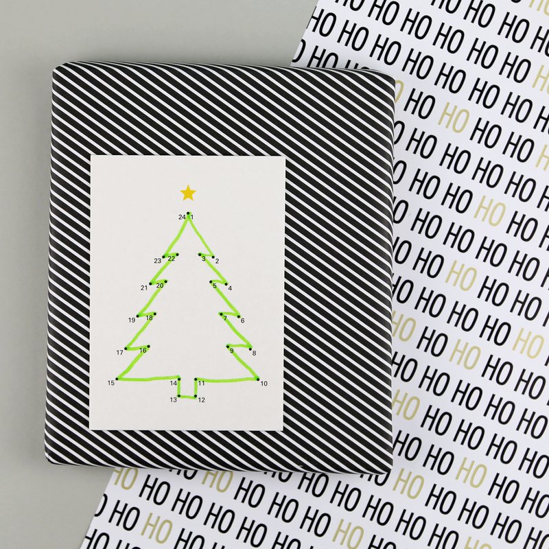Carte postale Carte de Noël en pâte de bois Ted Dots
