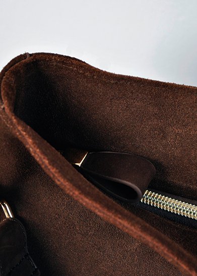 SAC BOHO IBIZA - Bandoulière aigue-marine (70cm) + Sac en daim (Cacao)