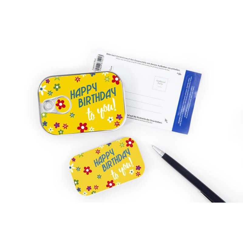 Dosenpost "Happy Birthday to you!"