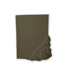 Prześcieradło satynowe z gumką w kolorze Solid Khaki