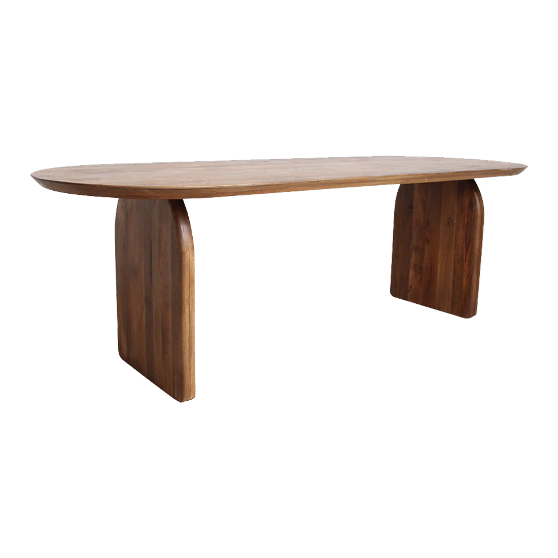 Bullnose mango wood dining table brown - closed base
