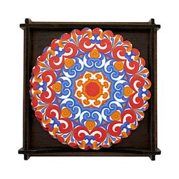 Montaña rusa de madera - 6 set - flor de loto - 9 cm