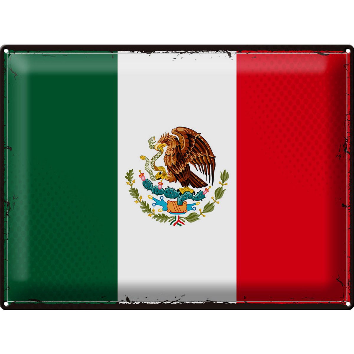 Tin Sign Flag Mexico 40x30cm Retro Flag of Mexico