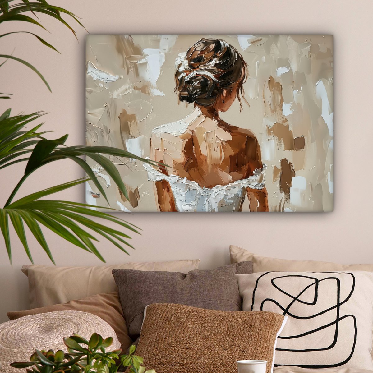 Leinwand Malerei - Wanddekoration - Grün - modern - Zusammenfassung - Gold