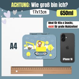 Leaf kan met compartimenten, licht en lek - proof - graafmachine blauw