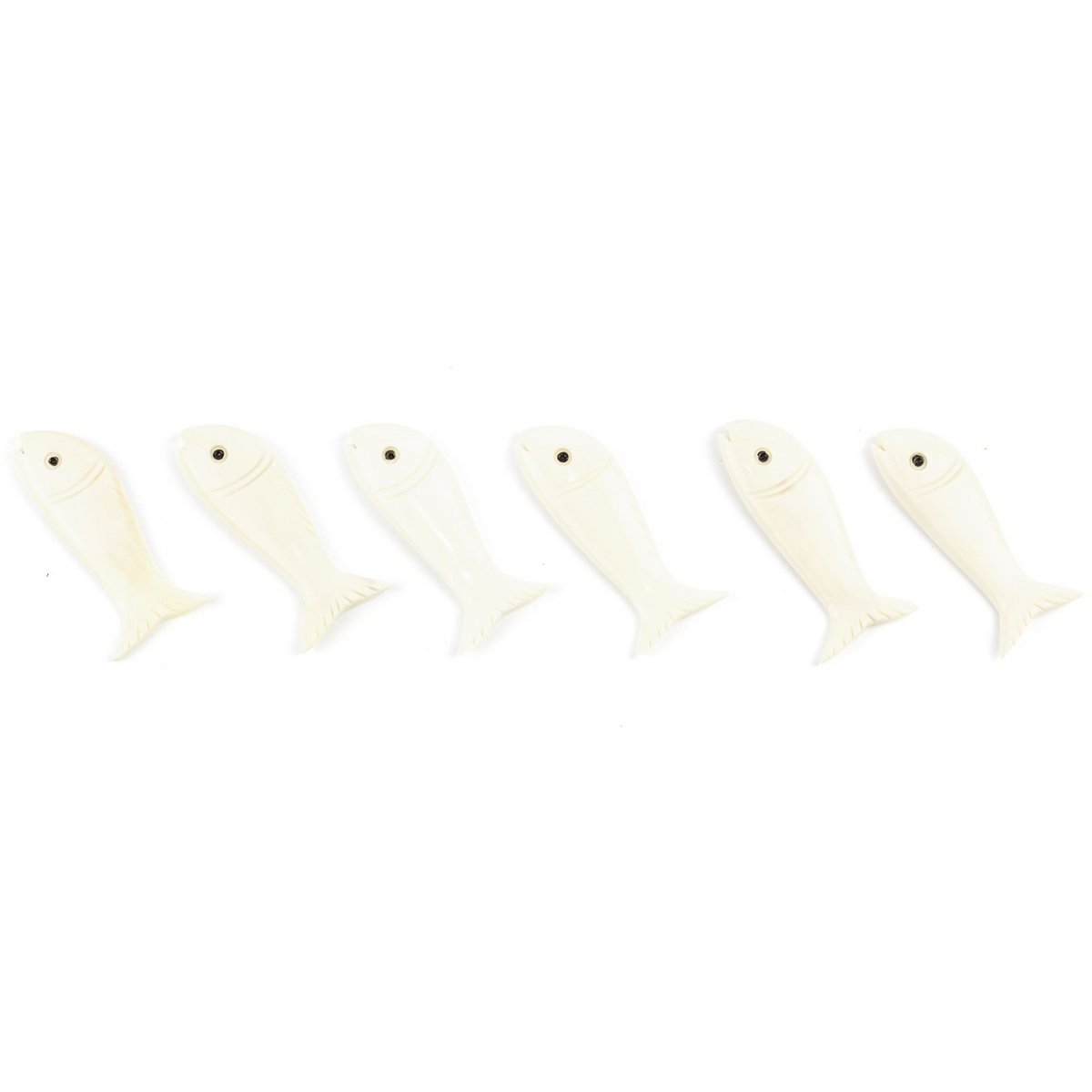 Set of 6 fish knife holders in bone