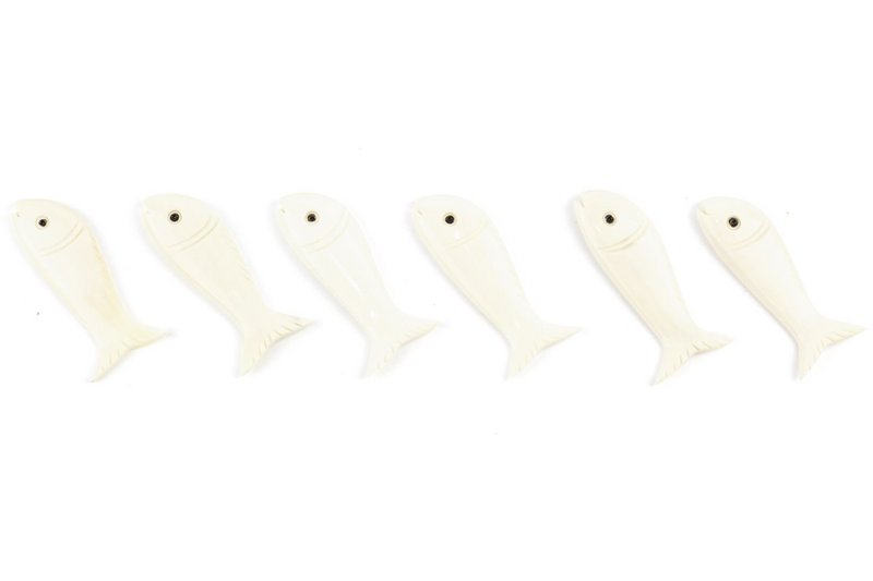 Set of 6 fish knife holders in bone