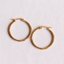 Rustfrit stål kreolsk 30 mm "grundlæggende" - guld
