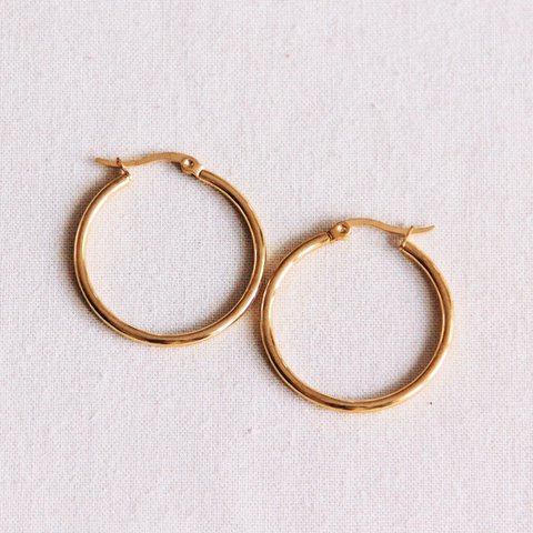 Edelstahlkreolung 30 mm "Basis" - Gold